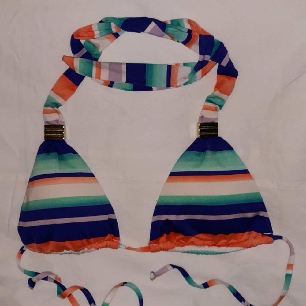 String Bikini Top W Metal Square Slides Medium